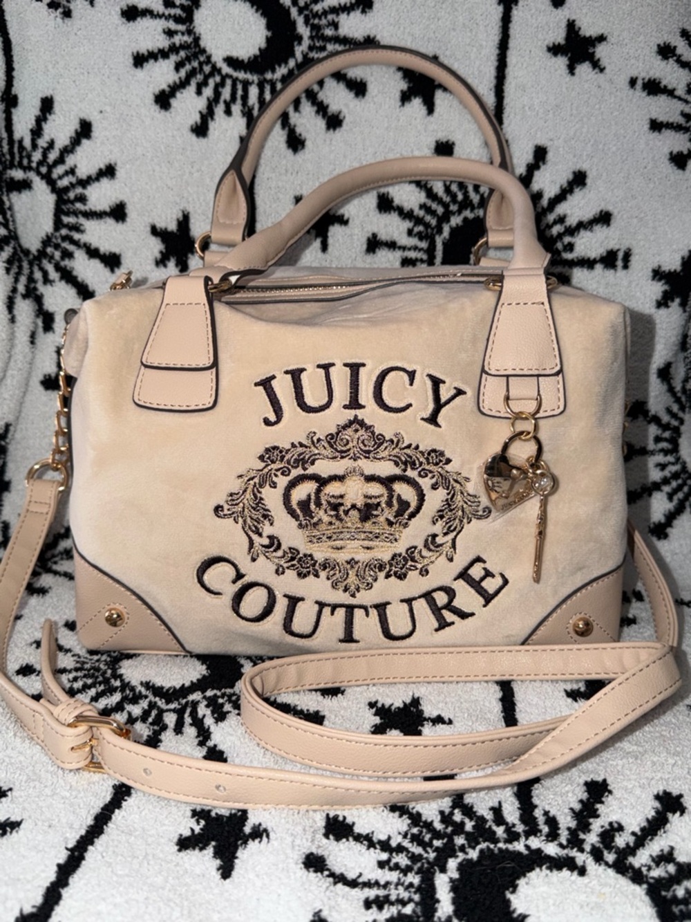 Juicy Couture Falling for Juicy Logo Satchel in Sandstone